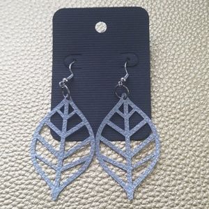 Leaf Shaped - Faux Leather Earrings